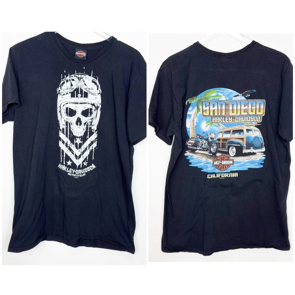 Harley-Davidson San Diego California T-Shirt Skull Graphic Black Men’s XL